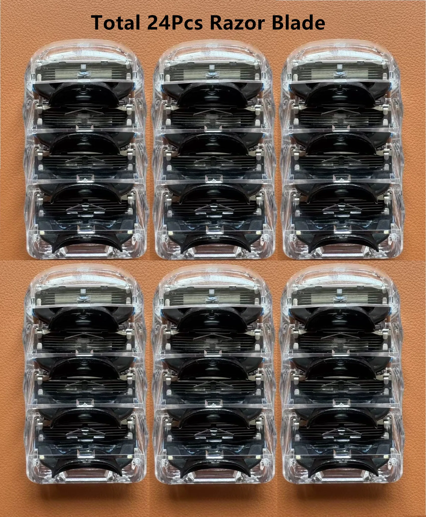 Scheermesjes Heren Scheren Veiligheid Handmatig scheerapparaat Machinevervanging Straight Fusion 5-koppen: Oranje