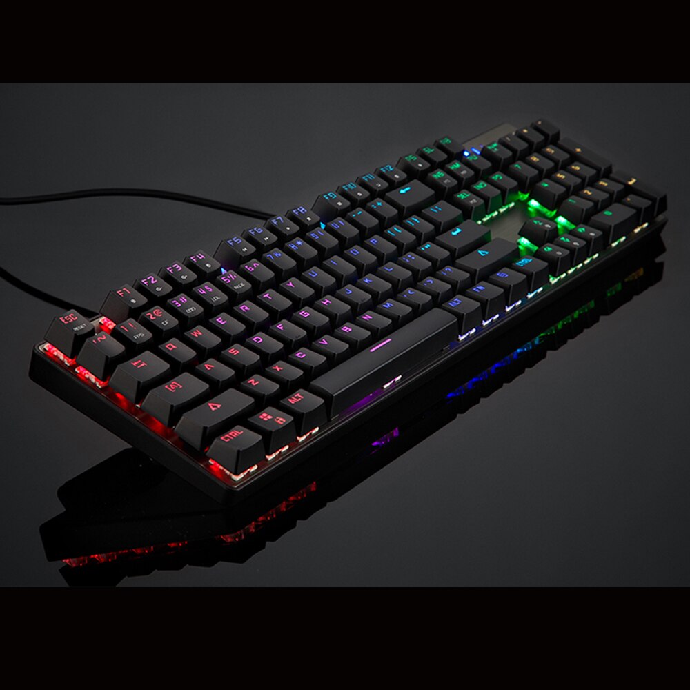 Original Motospeed CK104 Wire RGB Mechanical Gaming Keyboard Russian English Red Blue Switch Keyboard For Game Computer