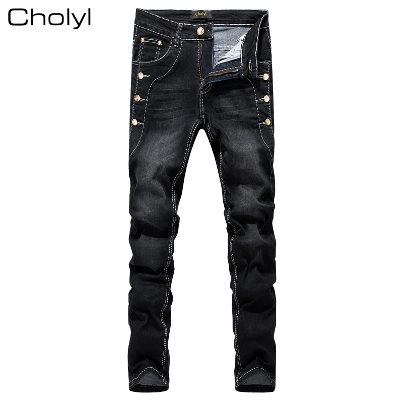 Pantalones vaqueros de estilo coreano para hombre, Jeans clásicos de talla grande, estilo Vintage, con personalidad y botones, novedad de