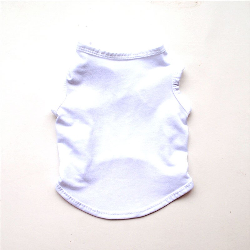 Comfortabele kleding voor huisdieren, dun shirt, kleding voor huisdieren, t-shirt effen kleur, doe-het-zelf print vest, schattige kleine kleding voor huisdieren, outfits, leveranciers: Wit / M