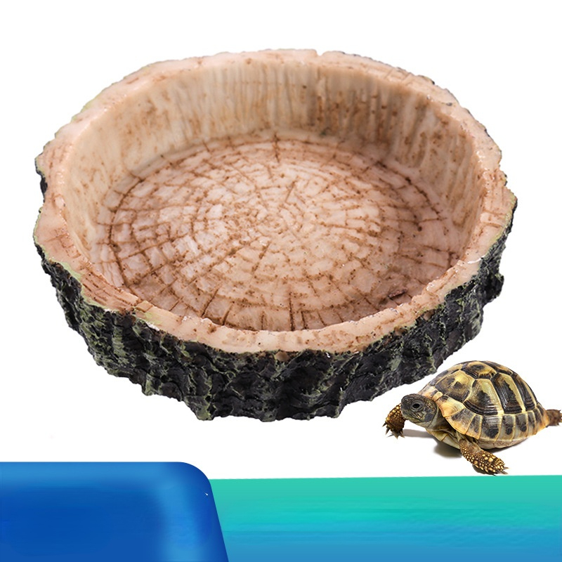 Aquarium Aquarium Landschap Reptiel Hout Vorm Feeder Kom Hars Niet-giftige Food Bassin Schildpad Schildpad Krabben Voor voeden