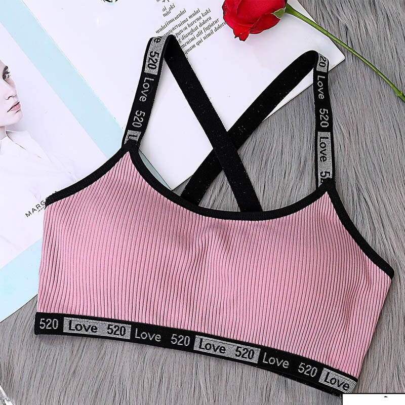 Letter Strap Bras For Women Black Brassiere Fitness Tank Top Underwear Female Detachable Chest Bralette Push Up Sports Bra bh