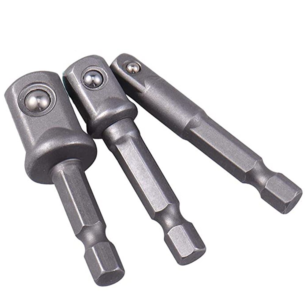 3 kpl kuusiovarsi jakoavaimen käyttö sähköpora hylsy poran sovitin hylsy jatkoporanterä adapteri 1/4 " 3/8 " 1/2 " ruuvimeisseli työkalut