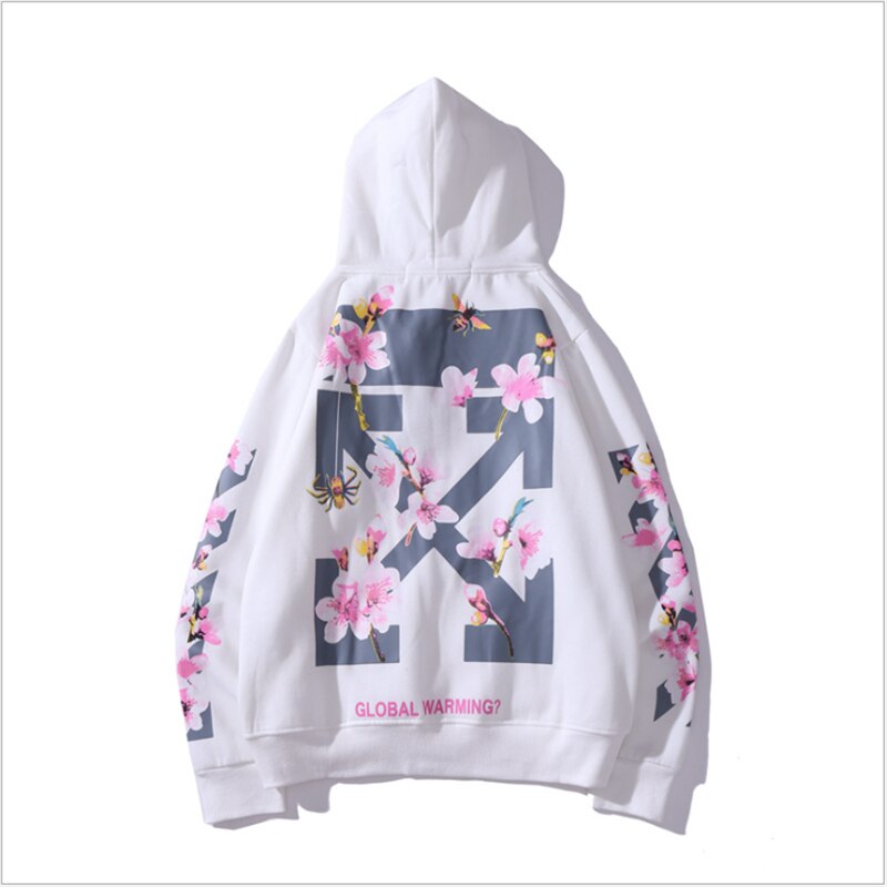 Merke hettegenser menn og kvinner kirsebærblomst sakura rosa rosa hettegenser flere stiler morsomme hettegensere genser hip hop