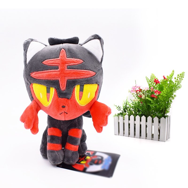 2 arten Ebene Puppen Litten Evolution Alola Incineroar Solgaleo Lunala SONNE/MOND Gefüllte Plüsch Puppe Weiche Heißer Spielzeug 20 cm-33 cm