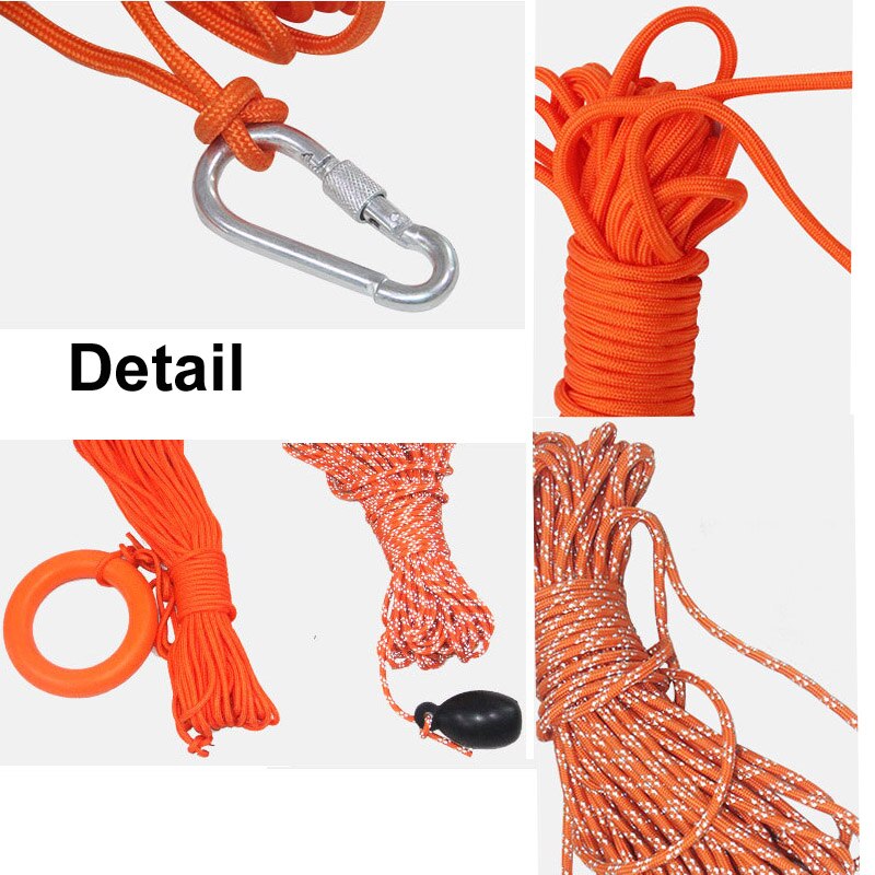 Durable Water Floating Rescue Rope Reflective Rope Safety Rope Safety Swimming Buoy Life Saving Rope for Boating Swimming Tools