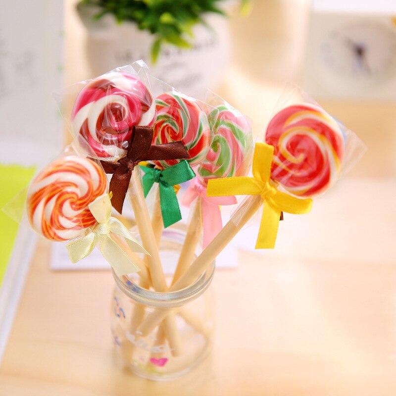 1 pièce Kawaii fournitures scolaires bureau papeterie stylo à bille poignées mignon sucette bonbon bonbon Freebie style