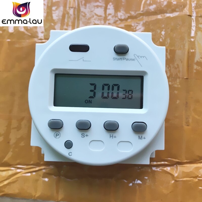 Temporizador electrónico Digital LCD, programable, diario, 220V, 110V, 24V, 12V, CN102A, AC, temporizador de ciclo CC, cuenta atrás, interruptor de Control de segundos: AC 220-240V