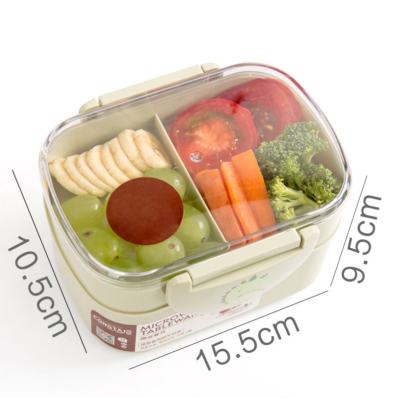 TUUTH Lunchbox Plastic Magnetron Draagbare Dubbele Laag Voedsel Container Fruit Opslag Voor Picknick School Kantoormedewerkers