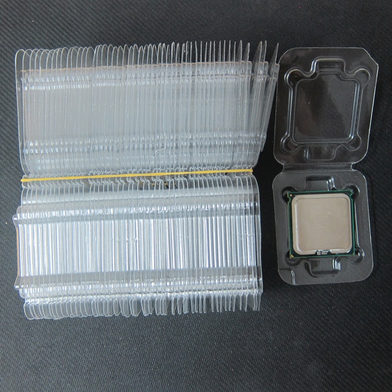50pc opbevaringsbokse clamshell case cpu box til intel 775 1155 1156 0 ther specifikationer / ic chipset beskyttelsesboks