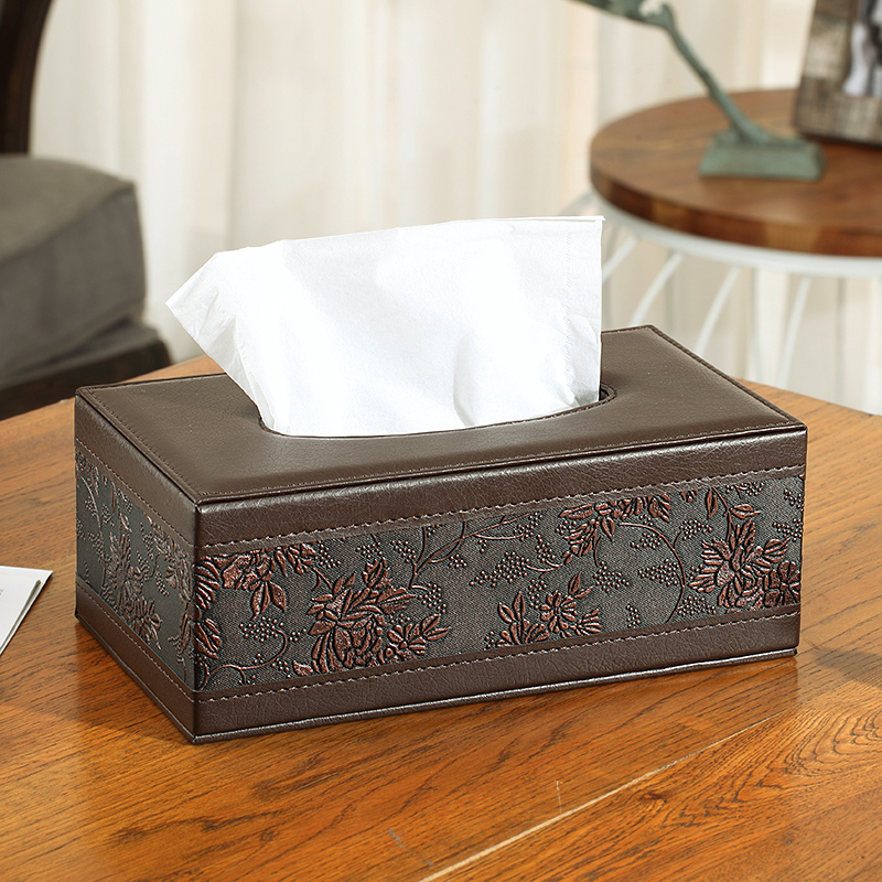 Leather Facial Tissue Box Organizer Decorative Funny Toilet Paper Storag Box Almacenamiento Home Office HX50TB