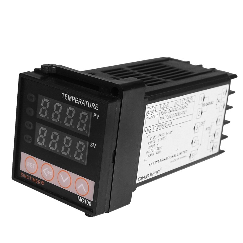 Thermostat universel, entrée PT100 K, régulateur de température numérique PID, sortie relais pour chauffage et refroidissement