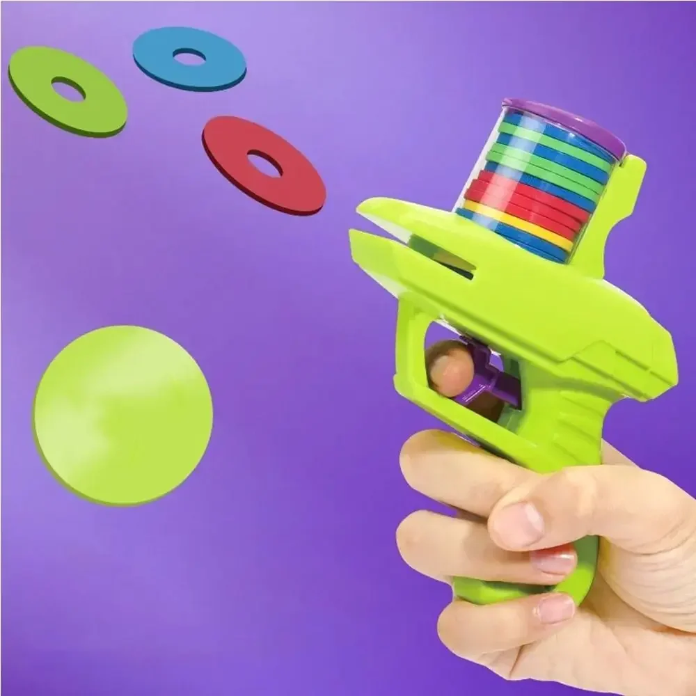 Flying Disc Gun Foam Disc Launcher Handheld Shooter Indoor Shooting Game Outdoor Backyard Toy For Boys And Girls Birthday