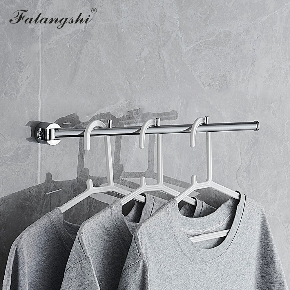 Messing Kledingrek Chroom Gepolijst Swivel Kleerhanger Wall Mount Hanger Droogrek Kleren Organisatie WB3023