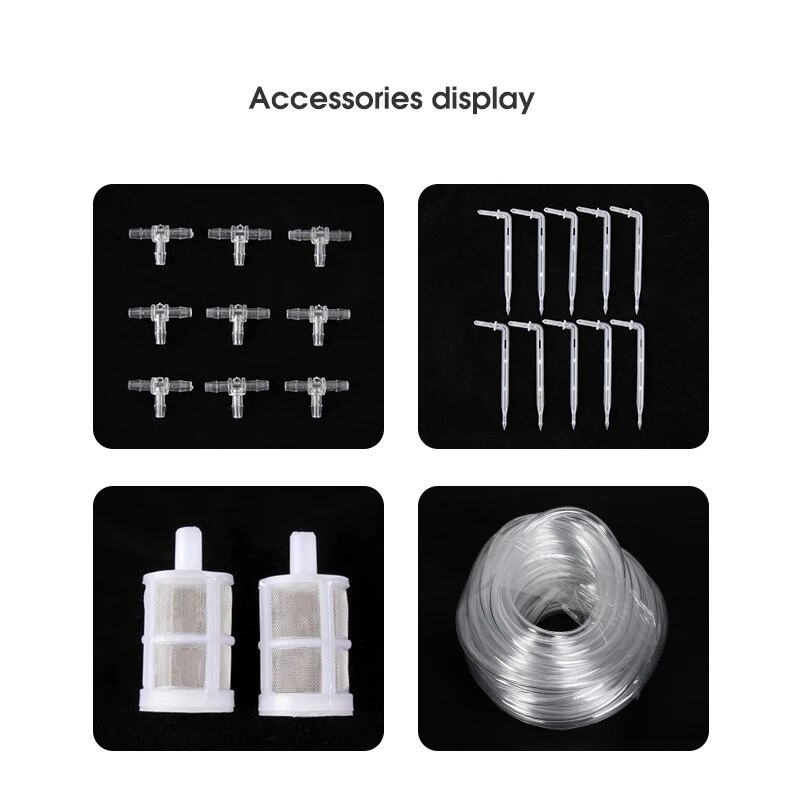 Single/Double Pump Drip Irrigation System Garden Self Watering Controller Home Plant Watering System 10pot/15pot Watering Kits