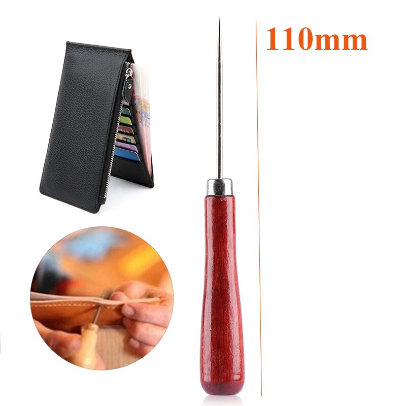 1 Stalen Stitcher Naaien Priem Zakken Gat Haak Diy Handgemaakte Lederen Craft Tool Plastic Handvat Kegel Naald Schoen Reparatie Naald: B-110mm