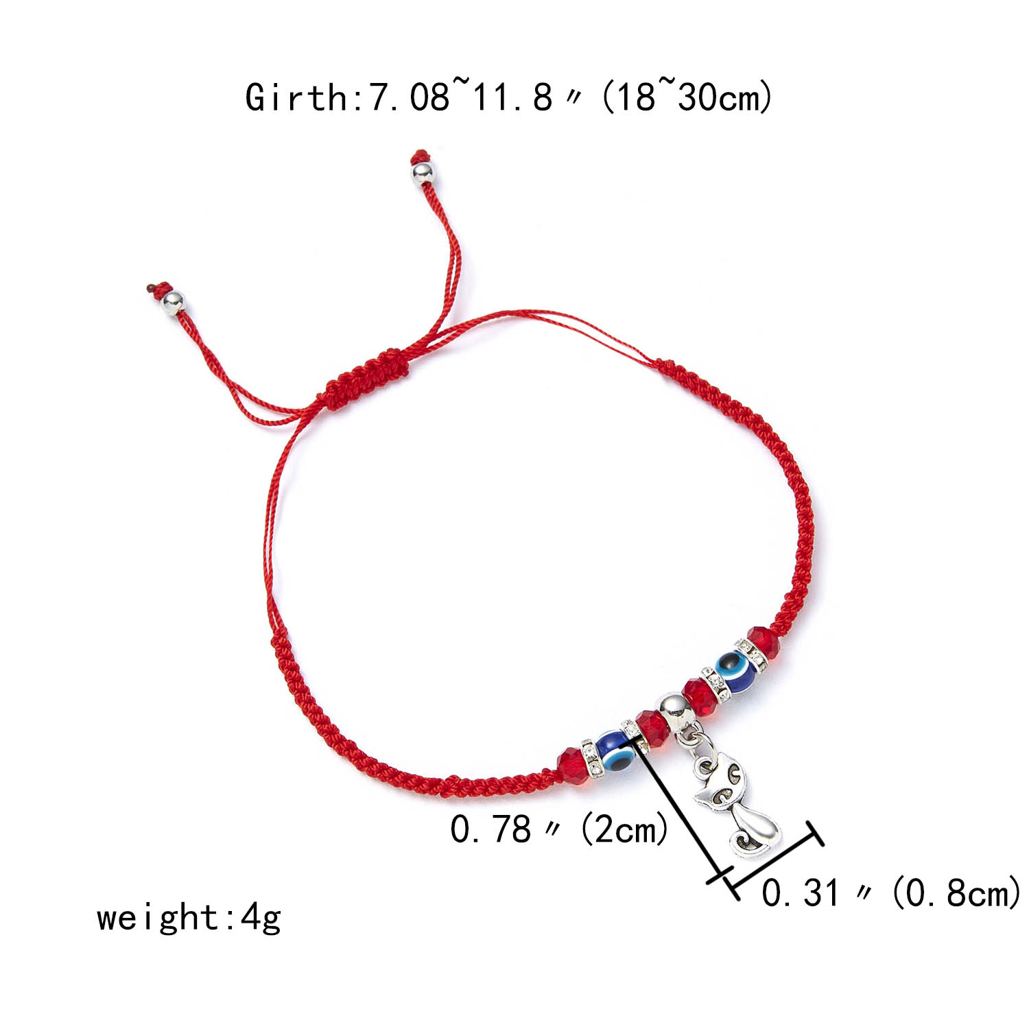 9 estilos trenzado suerte cordel rojo mano de Hamsa encanto pulsera maldito azul ojo perlas pulsera de joyería de amistad para los hombres y las mujeres: cat