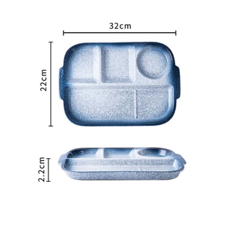 Fancity Japanse Stijl Keramische Grid Plaat Voor Een Persoon Diner Plaat Verdeeld Maaltijd Systeem Huishoudelijke Verdelen Plaat Volwassen Tablewa: 1
