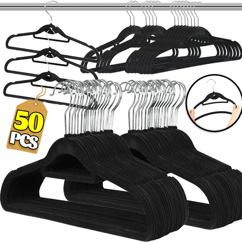 Appendiabiti floccato Grucce in velluto antiscivolo Grucce per asciugatura resistenti Portaoggetti per pantaloni Appendiabiti Organizzatore per camicie Giacca