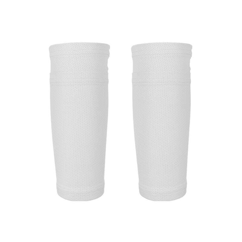 1 paar Zachte Voetbal Beschermende Sokken Scheenbeschermer Met Pocket Voor Voetbal Scheenbeschermers Been Mouwen Ondersteunende Volwassen Ondersteuning Sok: WHITE / L