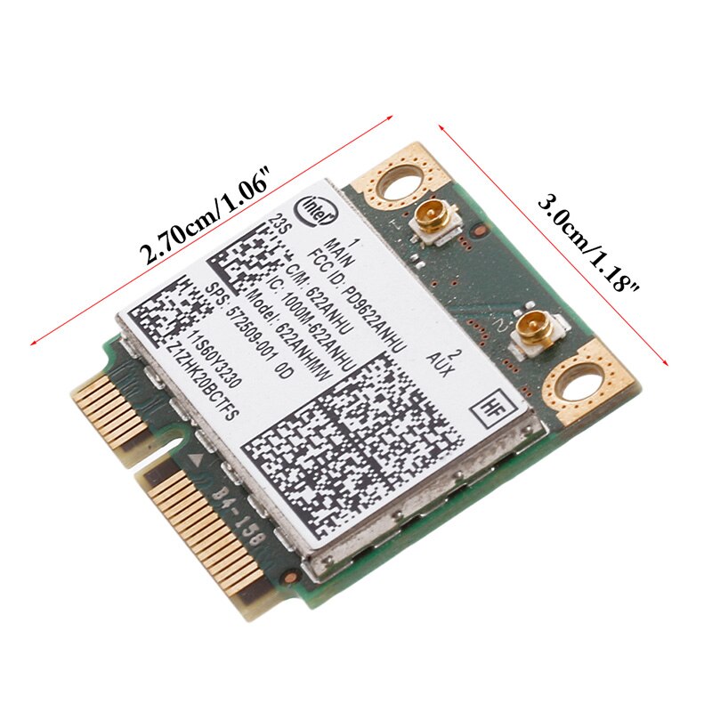 Intel 622ANHU Advanced-N WiFi Card for Lenovo 60Y3230 8540W 2540P HP 572509-001