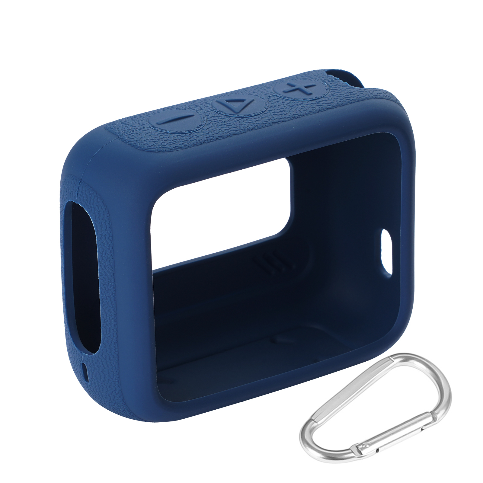 Luidspreker siliconen hoes Anti-kras beschermhoes met karabijnhaak Reisdraagtas voor JBL GO 4-draagbare BT-luidspreker: Blauw