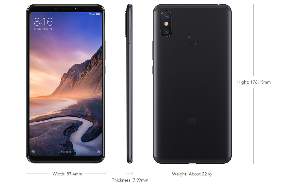 Coque Xiaomi Max 3 Xiaomi Mi MAX 3 6.9 pouces, étui transparent en TPU et mat pour Xiaomi Max3, coque arrière en Silicone