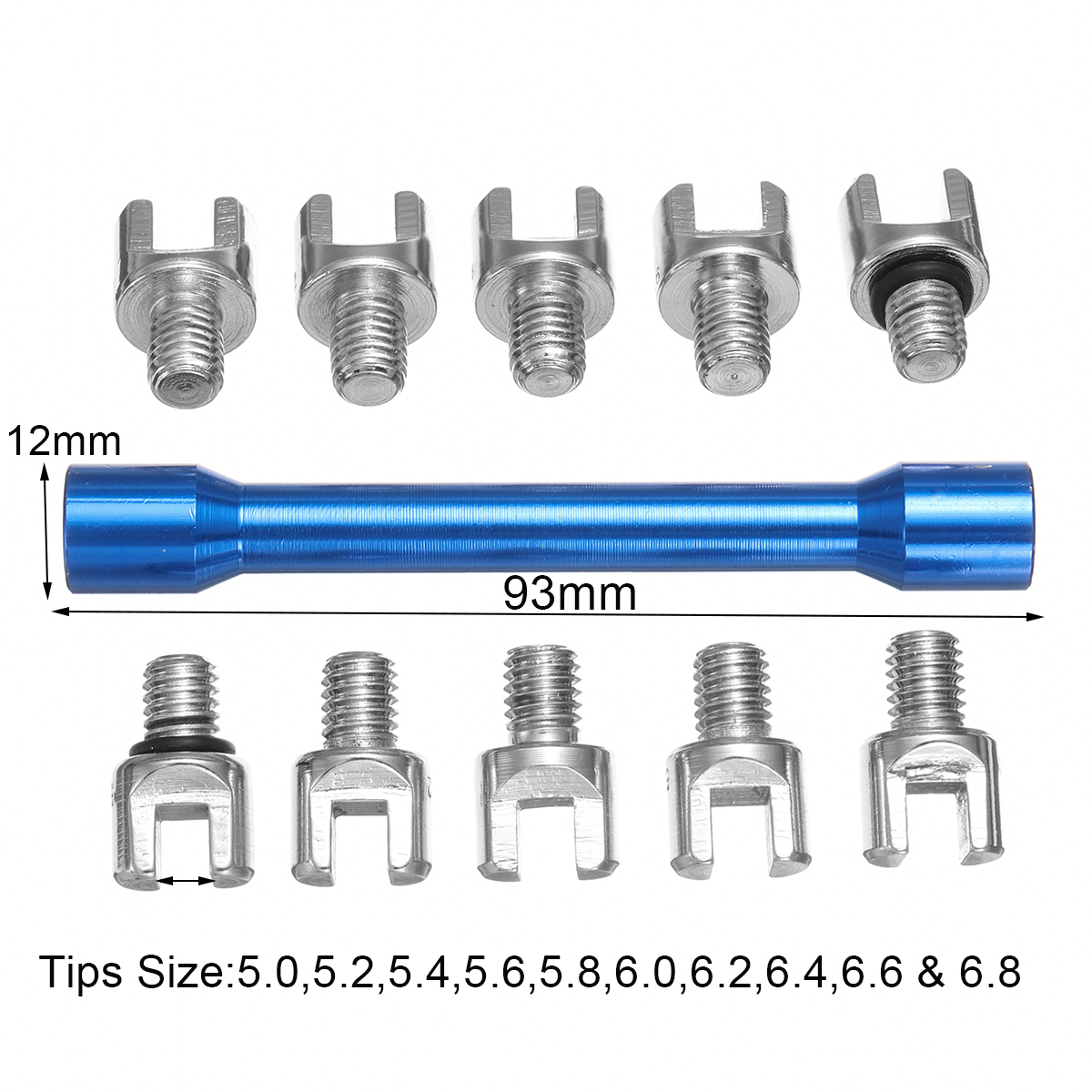 Llave de radios para Moto + 10 piezas de puntas endurecidas 5,0 ~ 6,8 para la mayoría de motos, Juego de puntas de llave para reparación de motos nuevas, azul