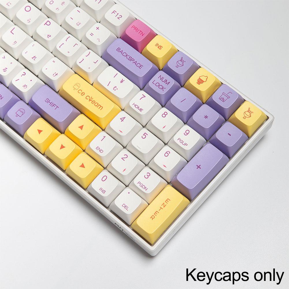 Capuchons de touches de clavier en PBT, 136 touches, Profil XDA, japonais, anglais, thème crème glacée, personnalisés, pour clavier mécanique Cherry MX