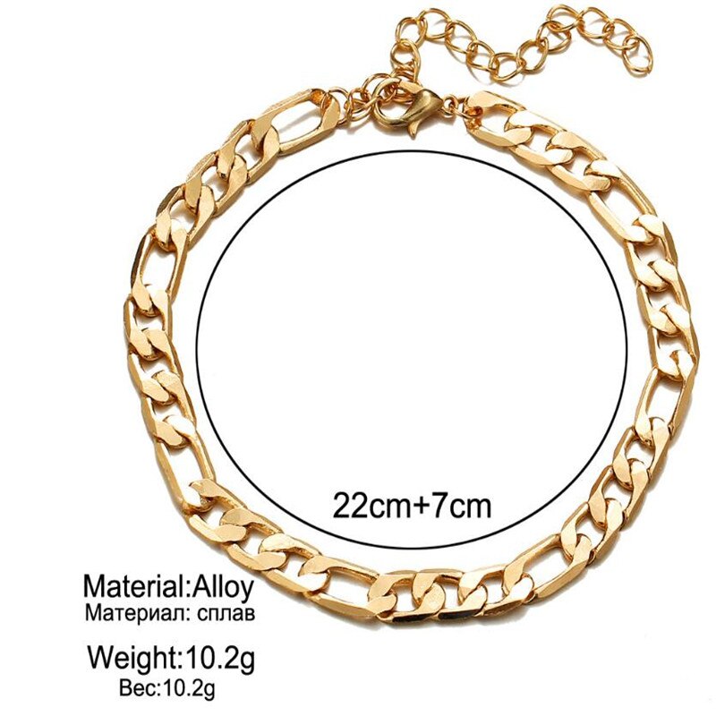 ¡Novedad de ! Tobillera de acero inoxidable de cadena sencilla para pie, pulseras de tobillo para mujer y hombre, cadena para pierna, joyería de 22cm de largo, 1 unidad