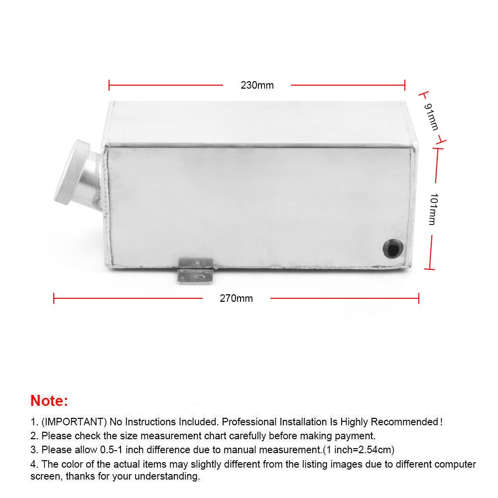 Universal 1.75 Litre Water Tank Polished Alloy 1.75L Washer Bottle Water Injection TT102062