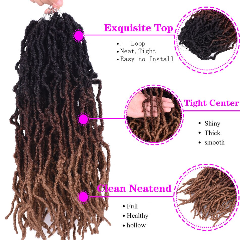 Bobbi Boss Nu Locs cheveux au Crochet 18 pouces synthétique Ombre tressage cheveux pour les femmes noires déesse Faux Locs tresse Extension de cheveux