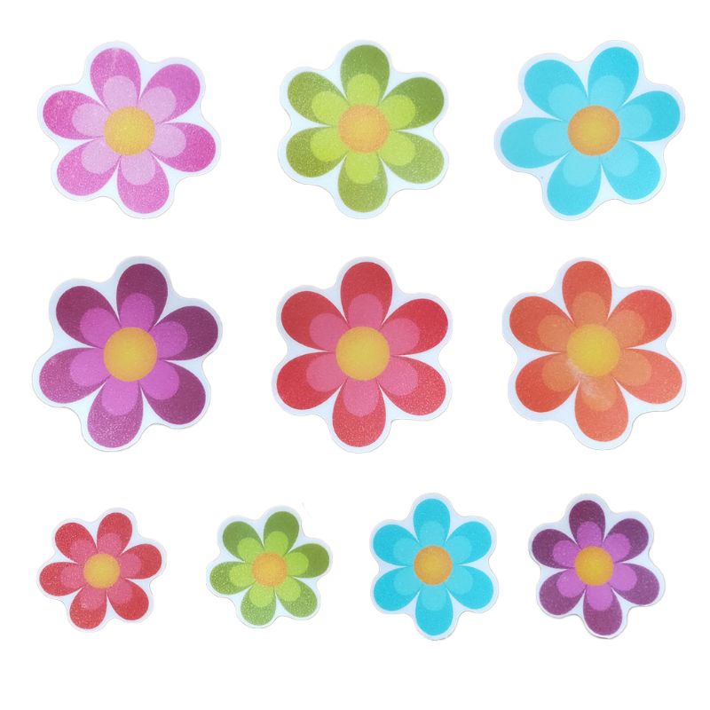 10 stk/sett anti-skli matte blomster badekar klistremerker sikkerhetsgulv bad dusj dekorere