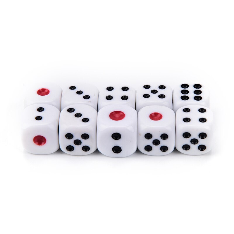 10 stycken 6/4 sidors pokertärningar för kasinopokerkortspel: Gul