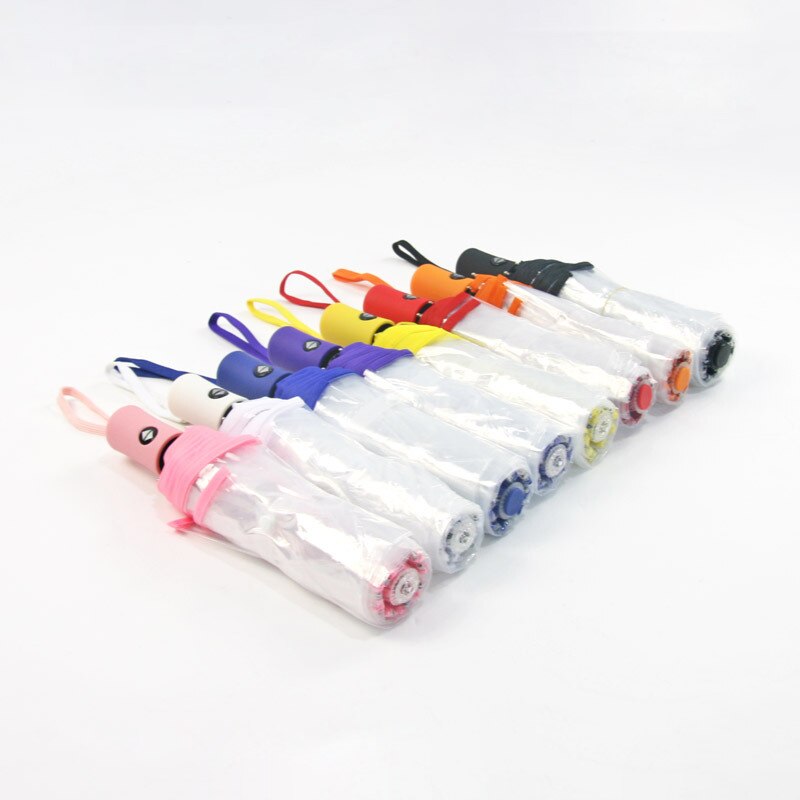 Creativo Ombrello Trasparente Ombrello Automatico Tre Donne Pieghevoli Ombrelli Compatto Pieghevole Antivento Stile Chiaro ombrello