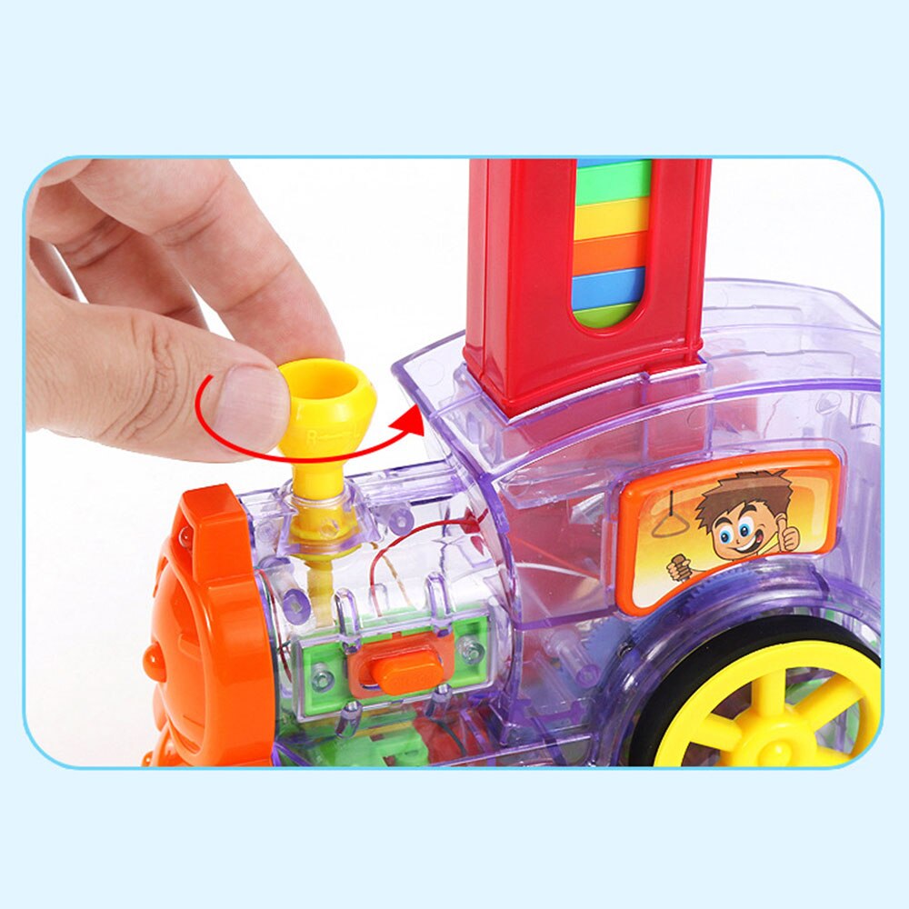 80pc domino blokke sæt mursten elektrisk tog med lyd bil sæt legetøj til børn farverige domino spil pædagogisk legetøj