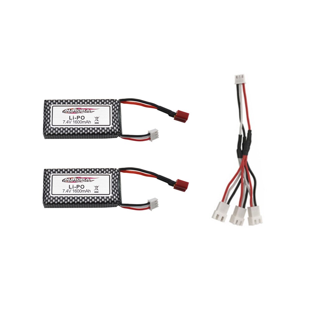 7.4V 1600mAh Lipo Battery For XINLEHONG 9125 144001 RC toys Car Spare Parts 2S 7.4V batteries For 9125: Black