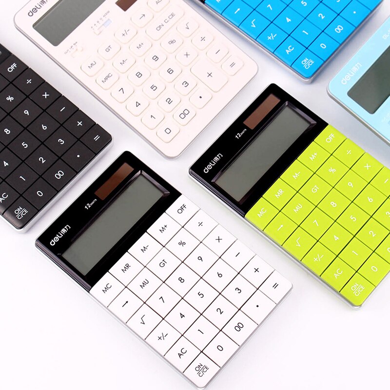 Deli calculator candy color office solar mini student financial special computer
