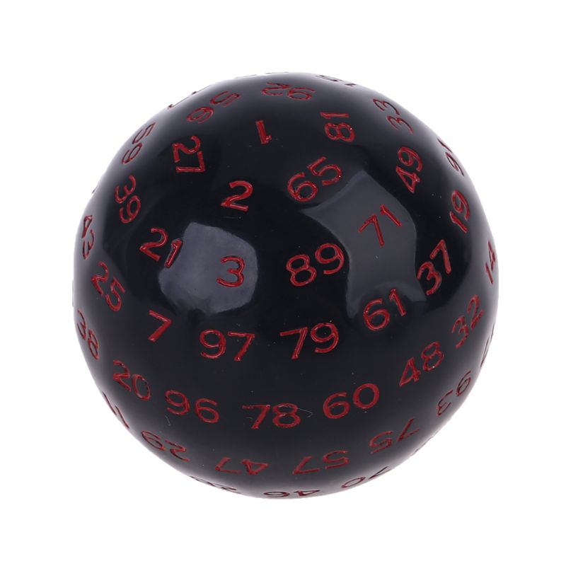 100 Sides Polyhedral Dice D100 Multi Sided Acrylic Dices for Table Board Game: Red