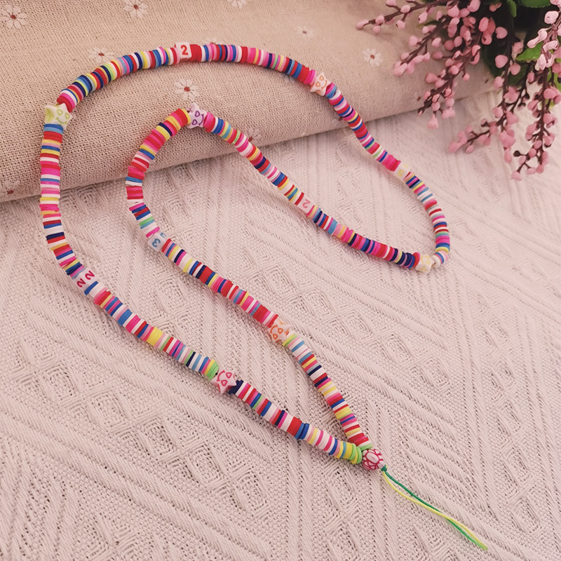 Long Flower Soft Circle Beaded Lanyard Anti-Lost Lanyard Trendy Crystal Stone Beads Mobile Phone Chain for Girls Cellphone Strap