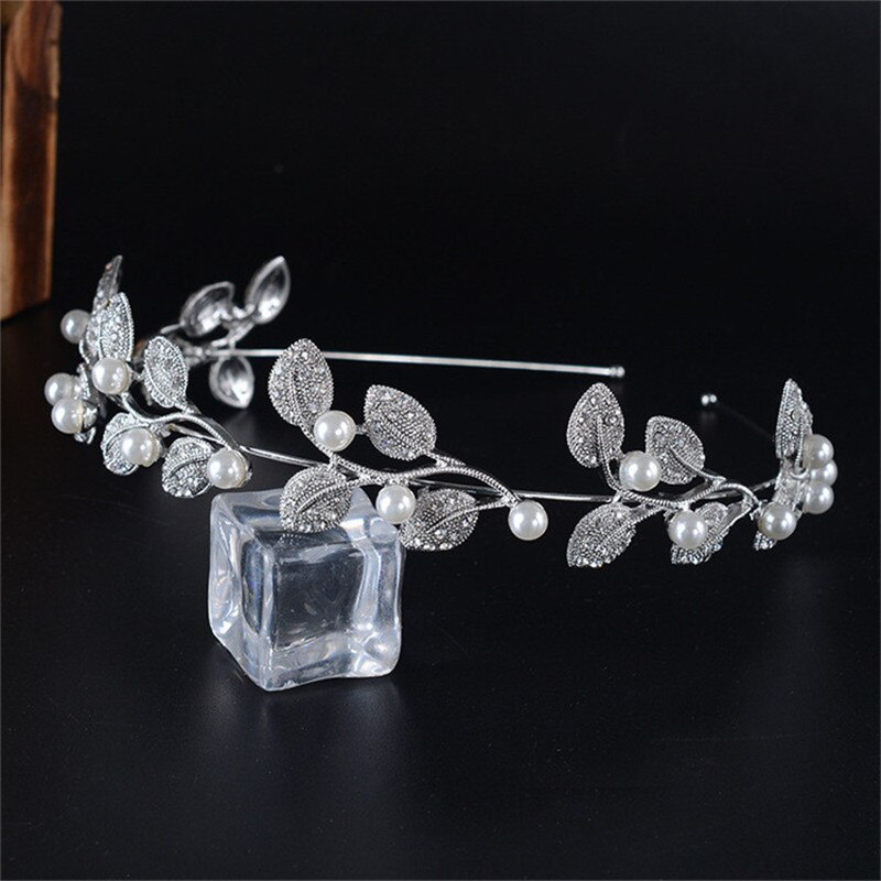 CC Haarband Tiara En Kronen Elegante CZ Eenvoudige Bruiloft Haaraccessoires Voor Bruid Engagement Sieraden Bladvorm HG008