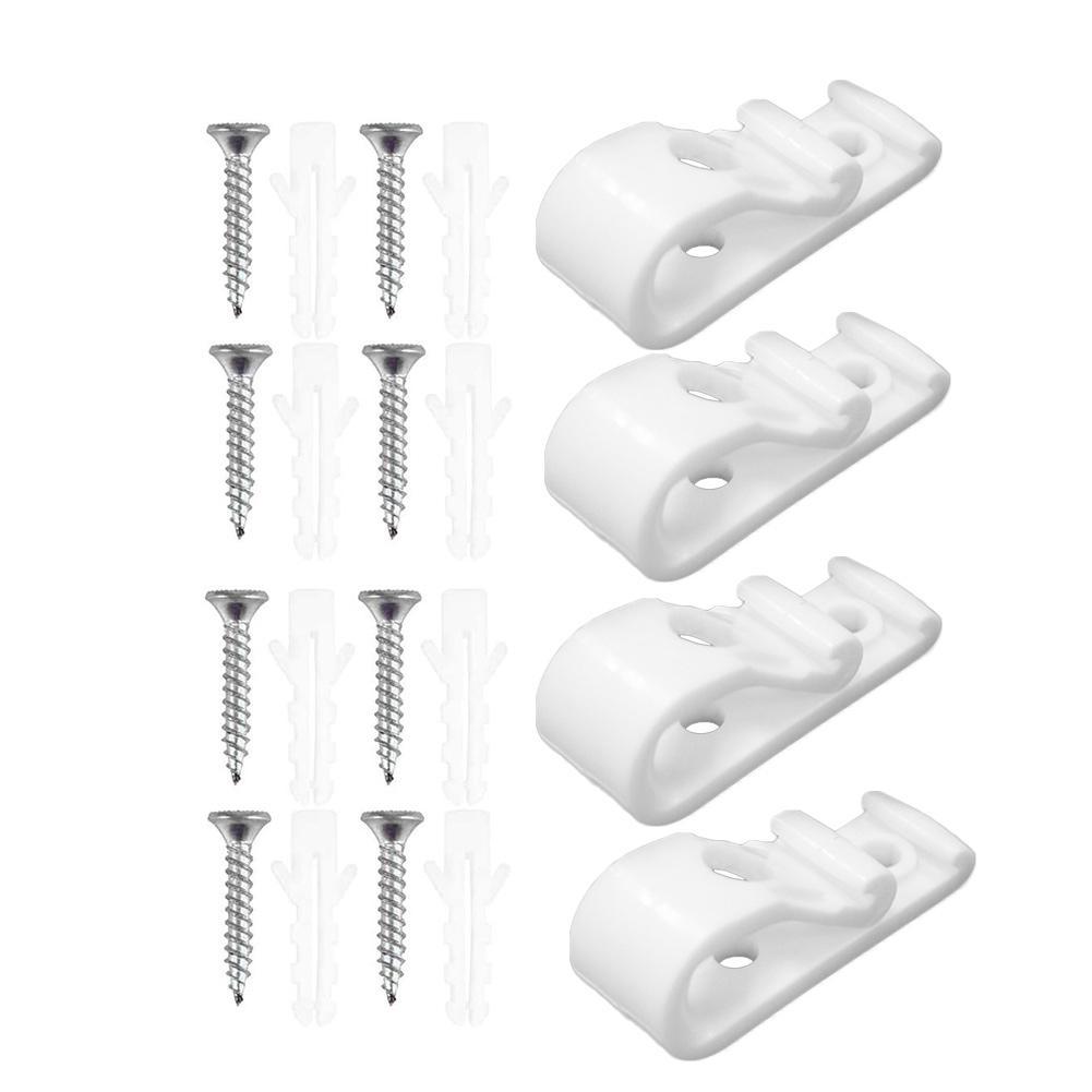 Crochet fixe pour store roulant, pour volet roulant, support Vertical, chaîne et rideau, accessoires romains, C3N3, 4 pièces/ensemble: White