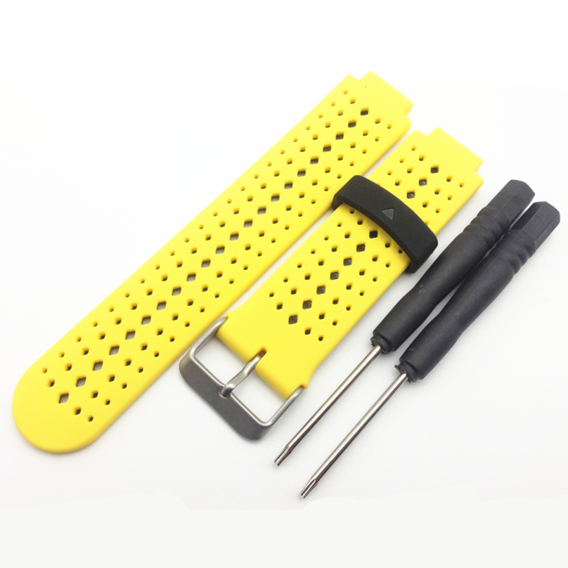 15 farben Silikon Strap Für Garmin Forerunner 235 Band strap Für Garmin Forerunner 220/230/235/620/630/735XT/235Lite Zubehör: Yellow Black