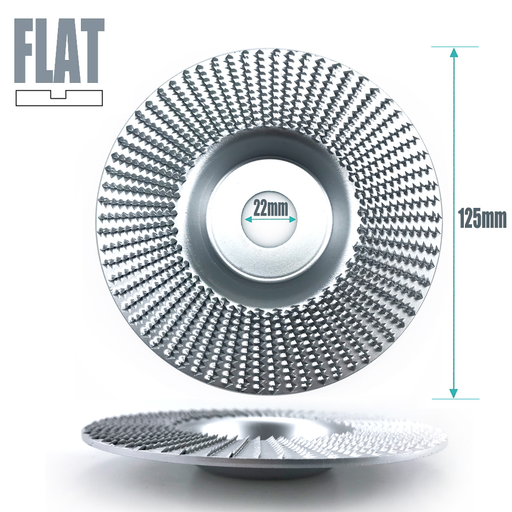 Muela de ángulo biselado plano de 125mm, rueda de pulido de madera, herramienta de lijado para tallado de madera, herramientas de disco abrasivo para amoladora angular: Azul