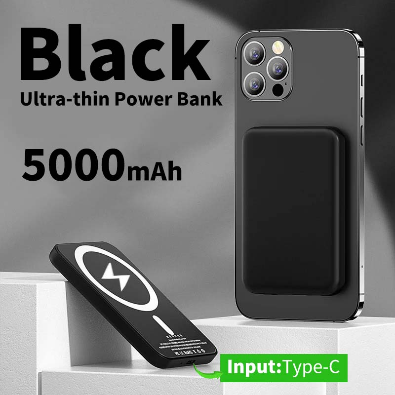 50000 mah magnetisk trådlös powerbank för magsafe bärbar för iphone 17 16 bärbar laddare externt 15 batteripaket: Röd