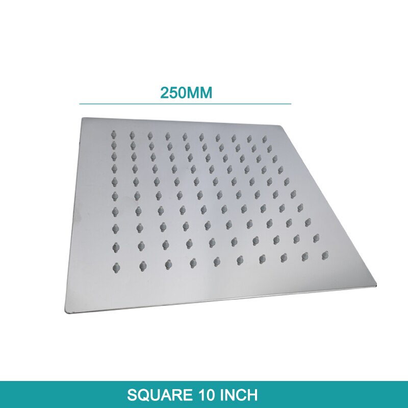 Overhead Shower Arm Head Shower Chrome Plated Big Square Round SUS304 Stainless Steel Modern Indoor Outdoor: DS0005CP-86