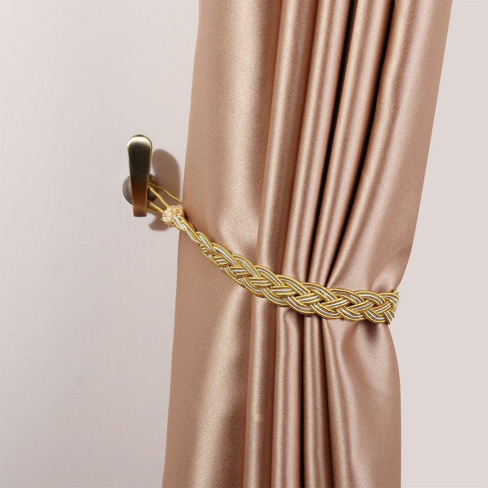 2 Pcs Wall Mounted Metal Curtain Holder Hooks Holdback Decorative Drapery Curtain Hanger Polyester Modern Accessoires Home Decor