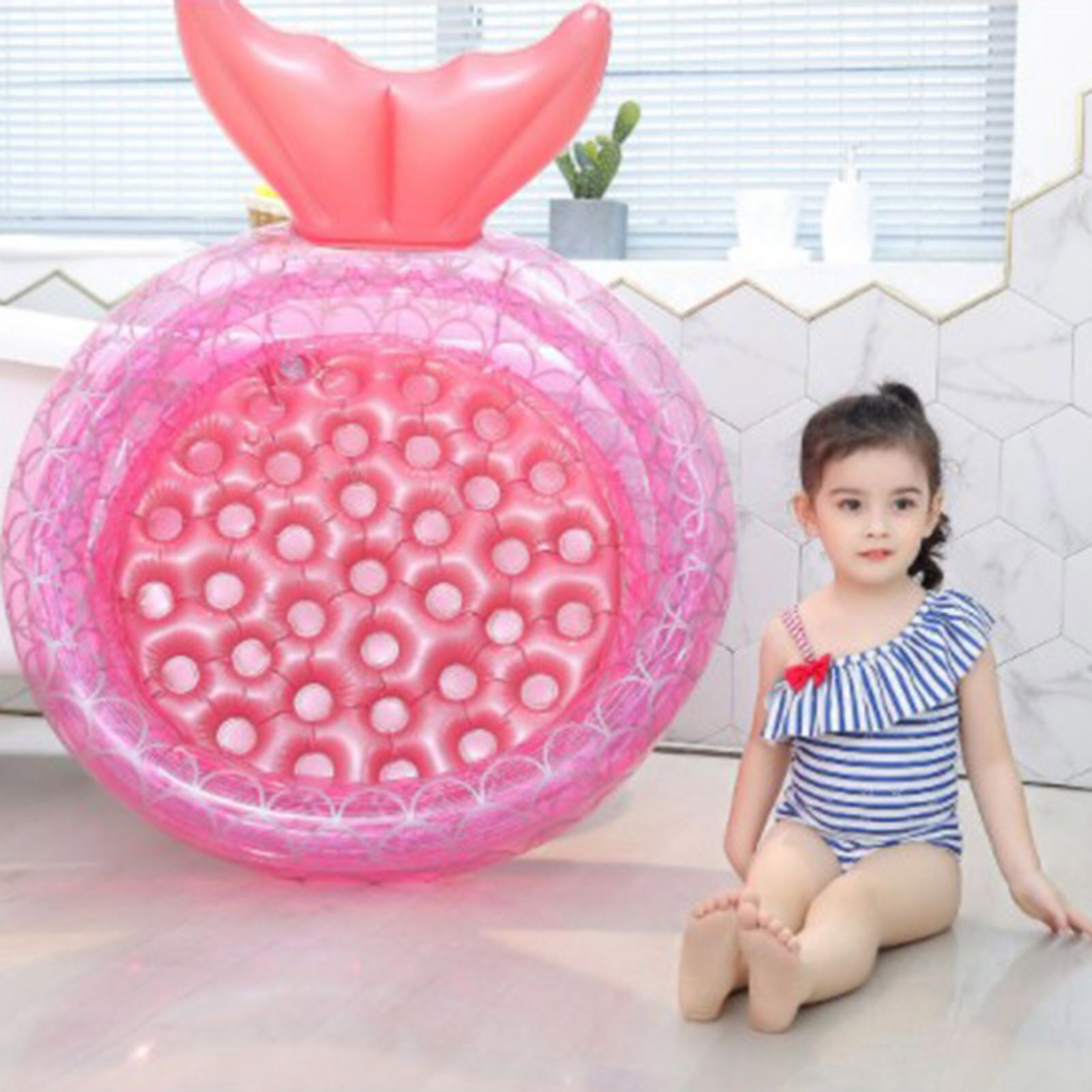 Toddlers Inflatable Swimming Pool Baby Yard Paddling Pool Inflated Tub: 90cm