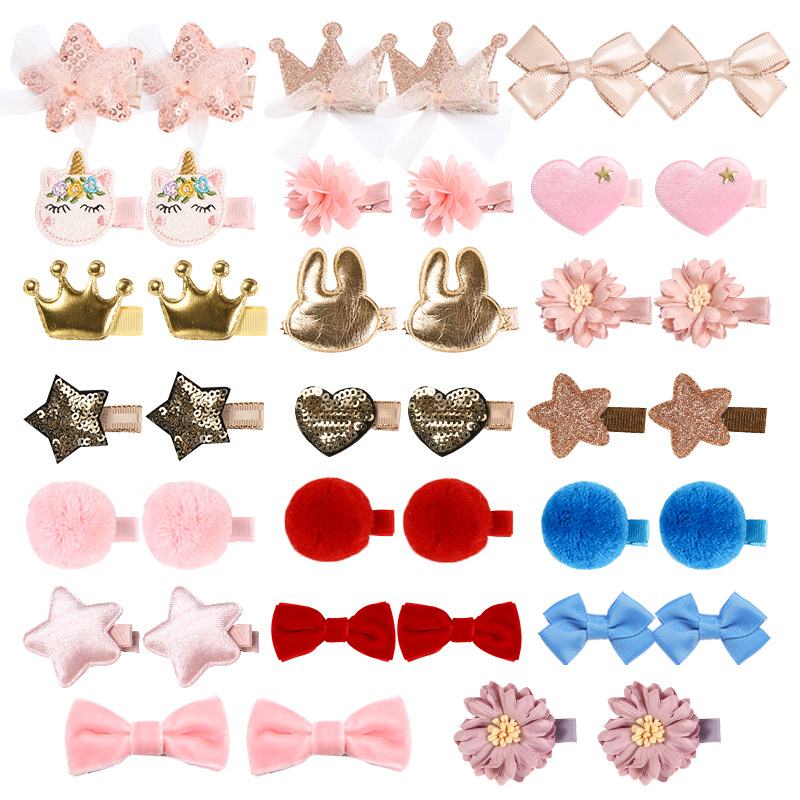 Diademas para niña y niño, pinzas para el pelo de terciopelo de encaje, diademas de princesa dulce, horquillas, pasador, accesorios para el pelo de bebé: Random