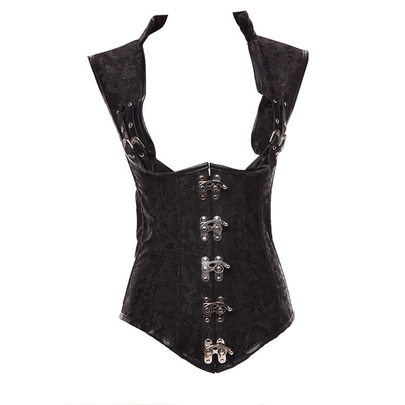 Steel Bone Double Buckle Straps Lace Up Corset Steampunk Corset Top Women Shapewear Espartilho Gothic Dominatrix Corset: 4XL